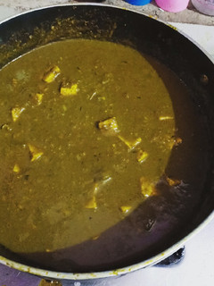 A picture of Palak paneer.
