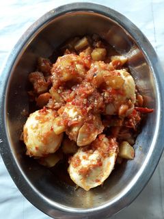 Foto resep Balado telor kentang wortel