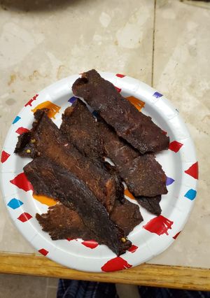 A picture of Beef jerky teriyaki.