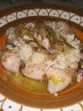 Chipirones encebollados con arroz integral