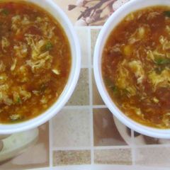 A picture of Tomato Egg Drop Soup.