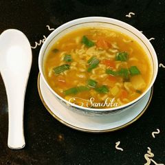 A picture of Hot Mix Veg Noodle soup.