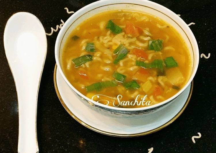 Recipe of Perfect Hot Mix Veg Noodle soup