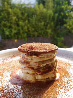 Una foto de Tortitas tiramisú saludables