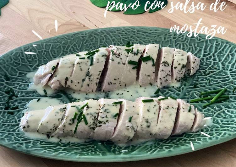 Solomillo de pavo con salsa de mostaza con Thermomix