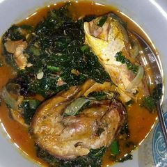 A picture of Native soup with dry fish.
