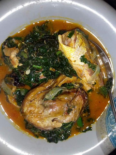 A picture of Native soup with dry fish.