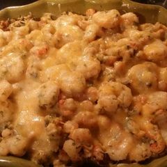 A picture of Baked seafood potato casserole.