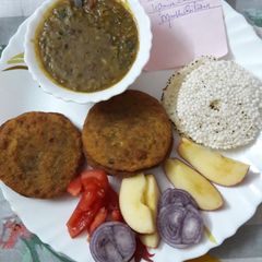 A picture of Leftover yellow moong dal wheat flour kachori.