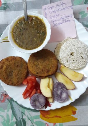 A picture of Leftover yellow moong dal wheat flour kachori.