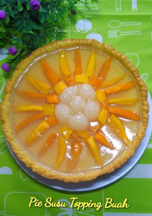 Foto resep Pie Susu Teflon Topping Buah Ekonomis Takaran Sendok