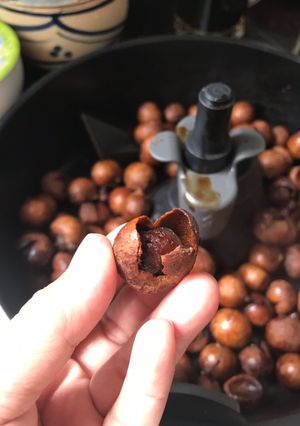 Hình của món Nhãn sấy (nhãn nhục).