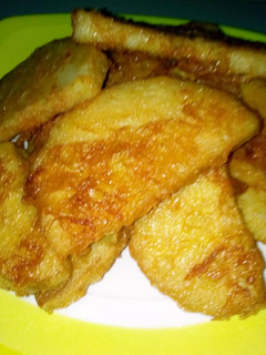 A picture of Fried yam and egg.