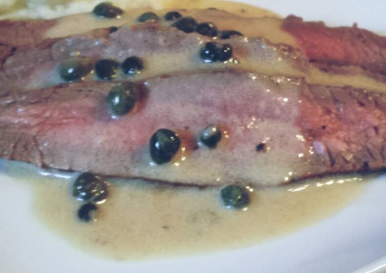 Step-by-Step Guide to Make Homemade Flank Steak with Dijon Caper Sauce