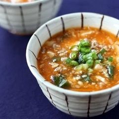 Silken Tofu & Ground Meat Korean Soup A picture of Silken Tofu & Ground Meat Korean Soup.