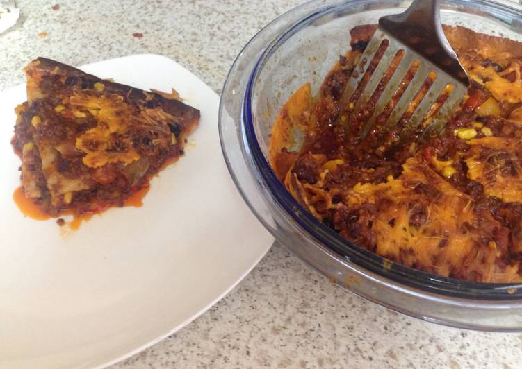 My Layered Meaty Sweet Chili Tortilla Bake (Not Lasagne) π