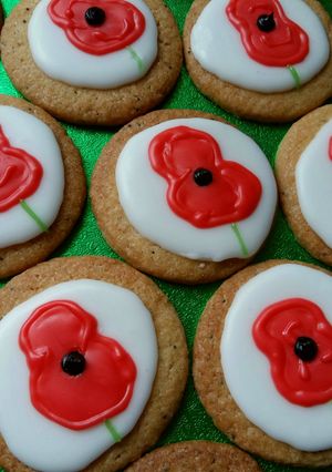 A picture of Vickys Remembrance Day Lemon Poppy Seed Cookies GF DF EF SF NF.
