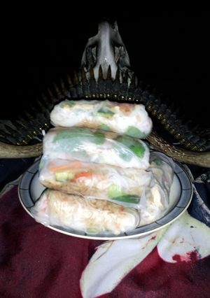 A picture of Hoisin Salad Rolls.