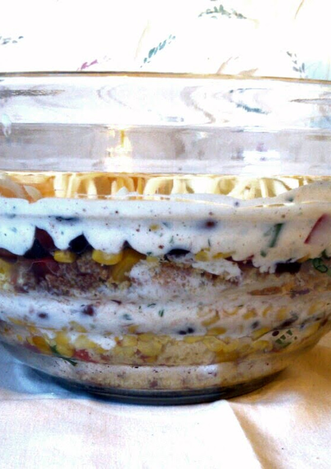 A picture of Cornbread salad.