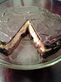 Chocolate and Vanilla Layered Crustless Cheesecake