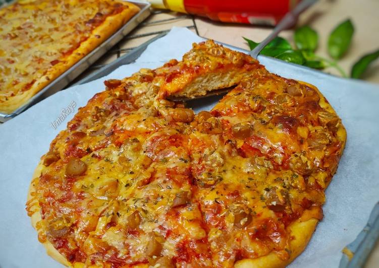 Langkah Mudah untuk Menyiapkan Pizza Empuk (tanpa telur tanpa ulen) Anti Gagal