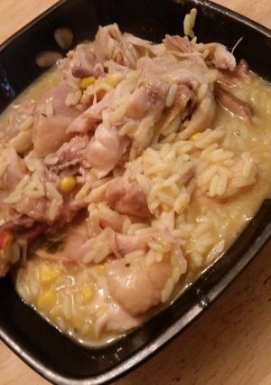 A picture of Easy chicken crockpot casserole.