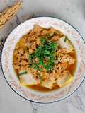 Tahu Kukus Siram Ayam Cincang