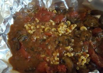 Popular Cuisine Macaroni with Tomatoes and Mushrooms From the Settlement Cookbook1965 Yummy Popular Cuisine Macaroni with Tomatoes and Mushrooms From the Settlement Cookbook1965 Yummy