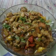 A picture of Chilli tofu/ cottage cheese.