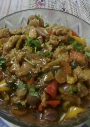 A picture of Chilli tofu/ cottage cheese.