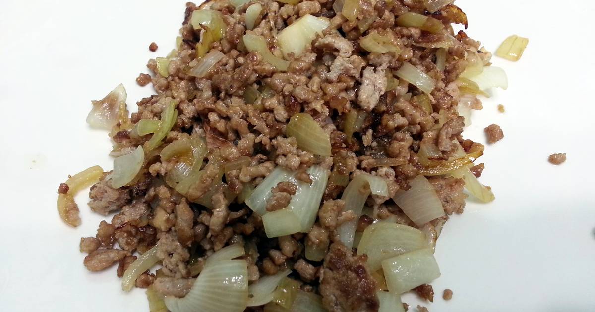 Stir Fry Ground Pork With Onion Recipe by LeeGoh - Cookpad