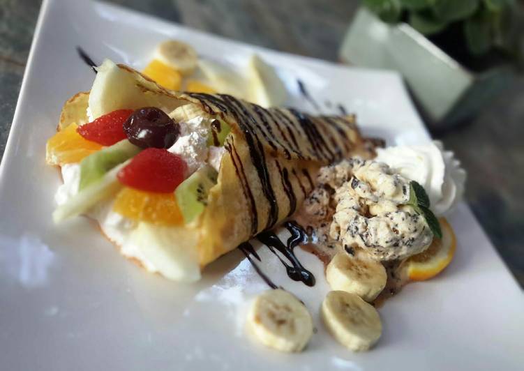 Recipe of Appetizing Crepe icecream