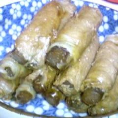 A picture of My Grandmother's Wrapped Burdock.