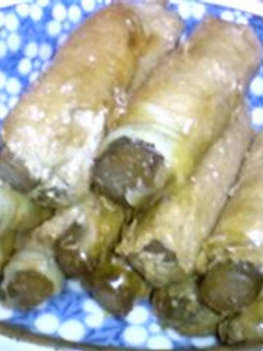 A picture of My Grandmother's Wrapped Burdock.