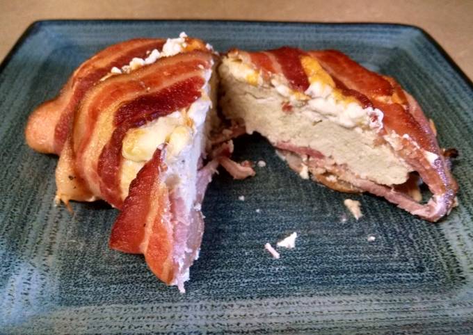 Steps to Prepare Quick Bacon Wrapped Cheesey Chicken