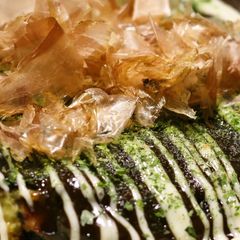 Seafood Delight! Okonomiyaki with Yamaimo A picture of Seafood Delight! Okonomiyaki with Yamaimo.
