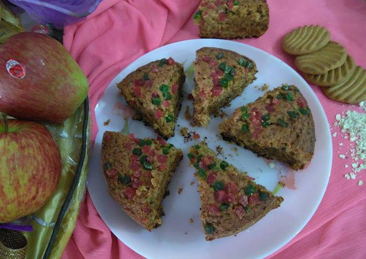 Apple oats and biscuit cake