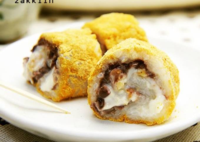 Steps to Make Delicious Rolled-Up Ohagi with Walnuts and Cheese