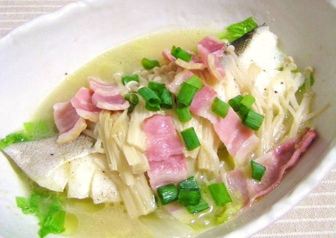 Microwave-Steamed Cod and Chinese Cabbage