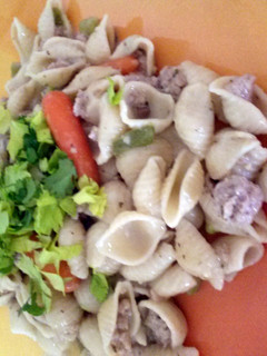 A picture of Ground pork n noodles.