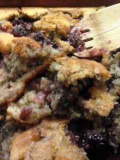A picture of Wild blackberry cobbler.
