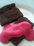 Vickys Chocolate 'Concrete' with Pink Custard, GF DF EF SF NF