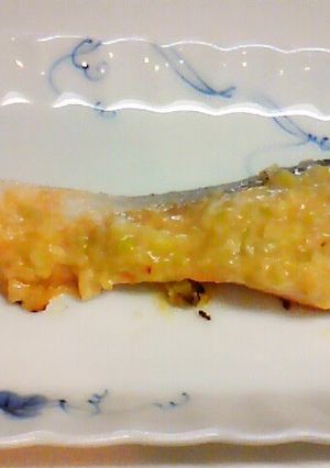 A picture of Easy! Salmon Fried in Leek Miso Paste.