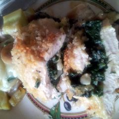 A picture of Stuffed chicken breast.