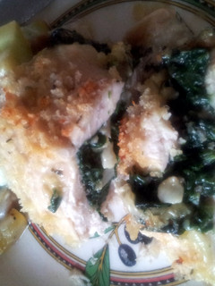 A picture of Stuffed chicken breast.