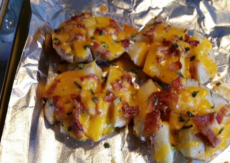 Easiest Way to Potato skins with the works.