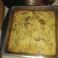 A picture of Cornbread breakfast casserole.