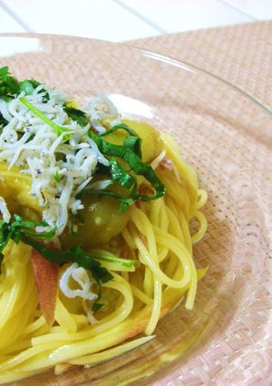 A picture of Yuzu Pepper Chilled Pasta with Grilled Eggplant.