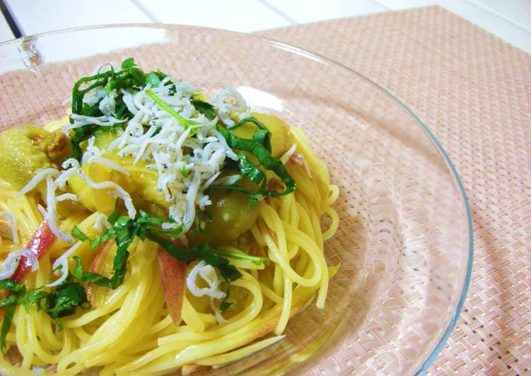 Simple Way to Prepare Quick Yuzu Pepper Chilled Pasta with Grilled Eggplant