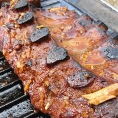 A picture of Pork Spare Ribs with Barbecue Sauce.